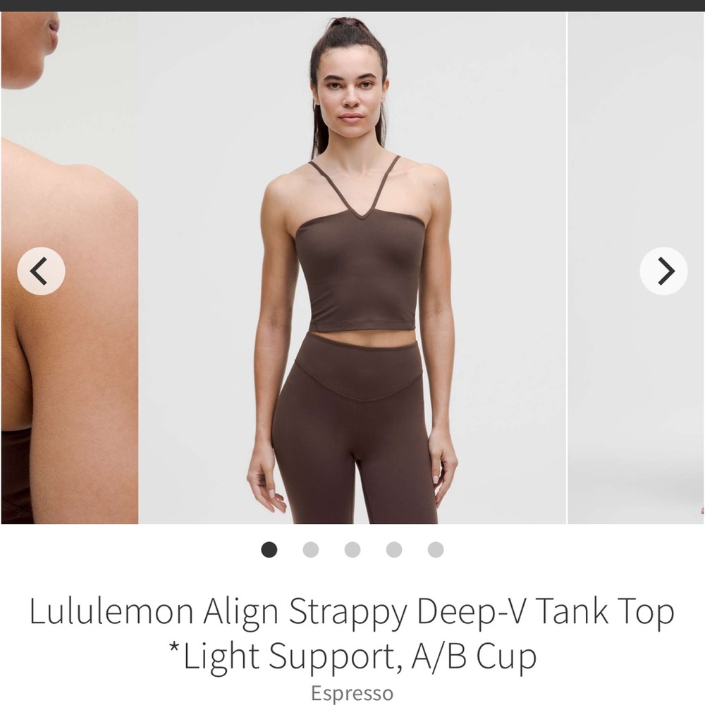 Lululemon align strappy Deep-V Tank nwt 6 espresso brown